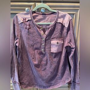 Faded Burgundy & Pink Top